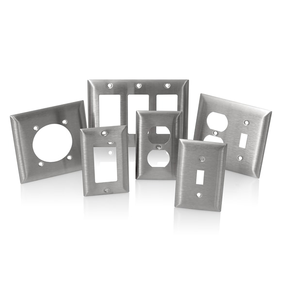 WALLPLATES SS 1 GANG MID SIZE TOGGLE WALLPLATE SSJ1-C40